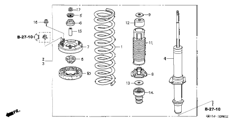 Honda online store : 2004 accord front shock absorber parts