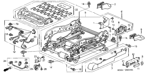 Honda online store : 2003 accord front seat components (l ...