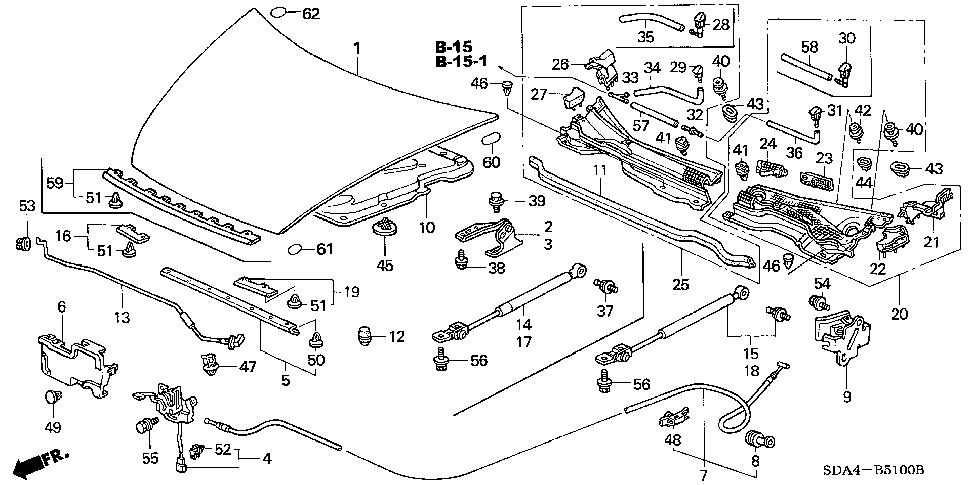 74145-SDC-A00 - STAY, HOOD OPENER