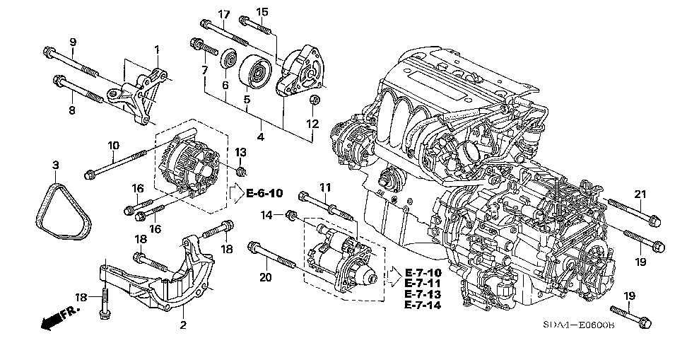 11910-RAA-A00 - BRACKET, ENGINE SIDE MOUNTING
