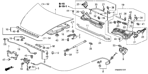 Honda online store : 2007 accord engine hood parts 2007 honda accord engine diagram 