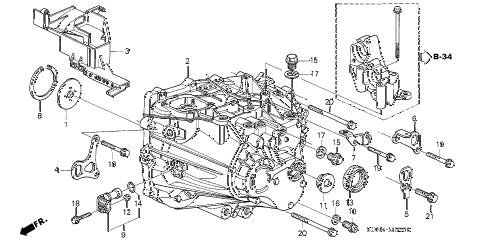 2006 accord EXL 2 DOOR 5MT MT TRANSMISSION CASE (L4) diagram 2006 accord EXL 2 DOOR 5MT MT TRANSMISSION CASE (L4) diagram