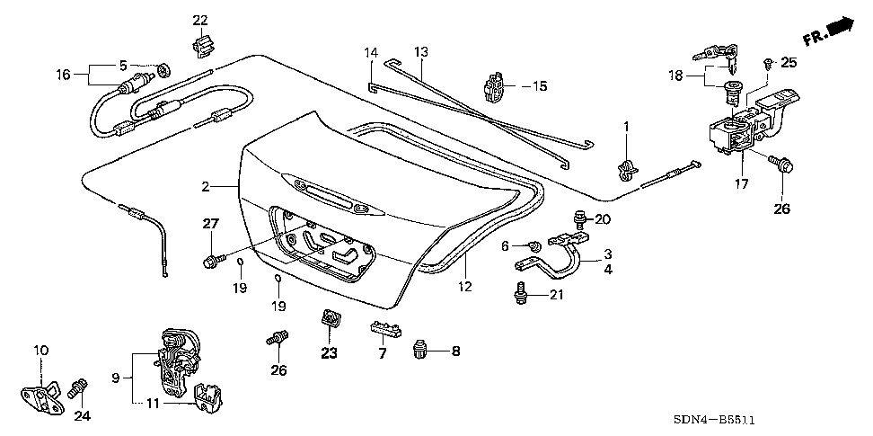 74871-SDN-A10 - SPRING, R. TRUNK OPENER