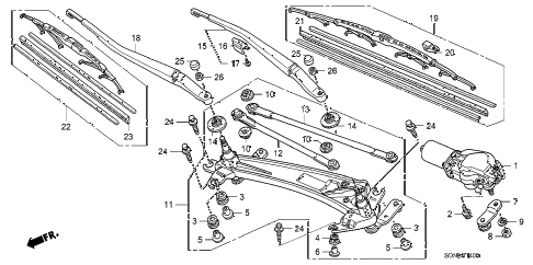  Honda  online store 2007 accord  front windshield wiper  parts