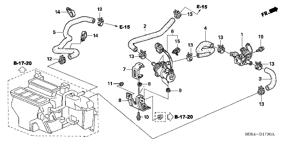 79962-SDR-A00 - STAY, WATER PUMP (UPPER)