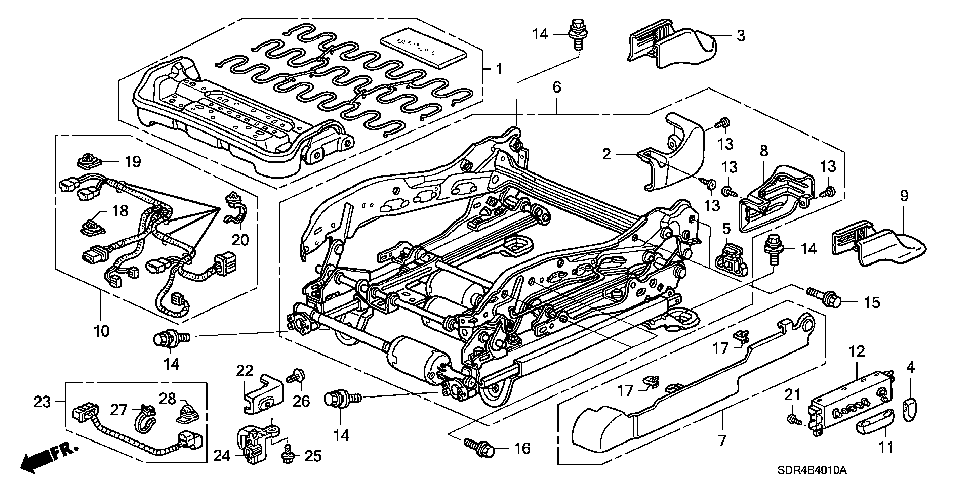 81139-SDA-A71 - FRAME, FR. SEAT CUSHION