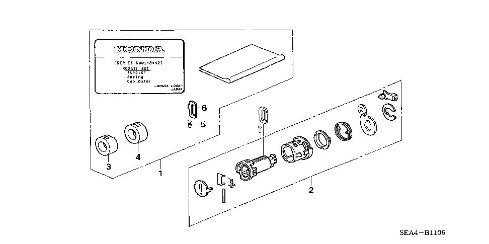 06725-SEC-A01 - CYLINDER KIT, L. DOOR