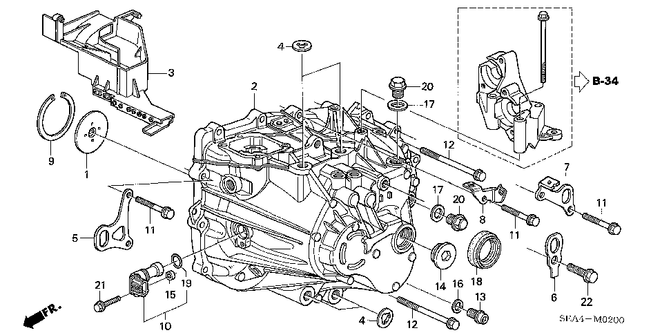 21222-RAR-M00 - HANGER, TRANSMISSION