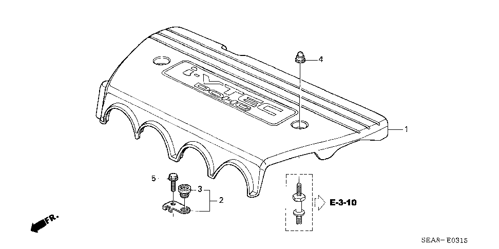 17123-RAA-A00 - STAY ASSY. A, ENGINE COVER