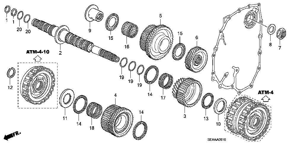 23455-R90-B00 - GEAR, SECONDARY SHAFT THIRD