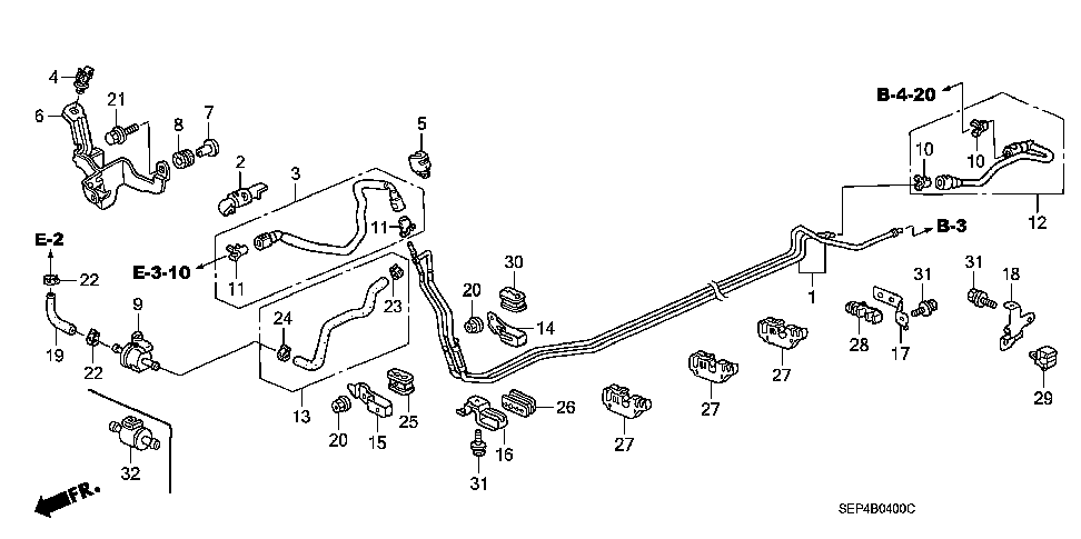 91596-SDB-A01 - CLAMP C, FUEL PIPE