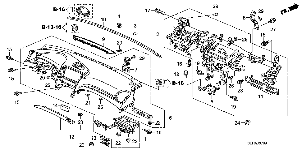 61300-SEP-A03ZZ - BEAM, STEERING HANGER