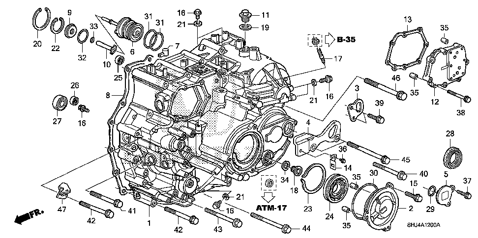 32743-RGL-A50 - STAY C, ENGINE HARNESS