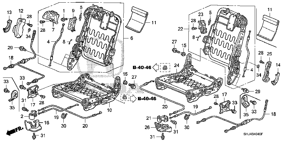 81397-SHJ-A01 - CABLE, MIDDLE SEAT RELEASE LOCK (OUTER)