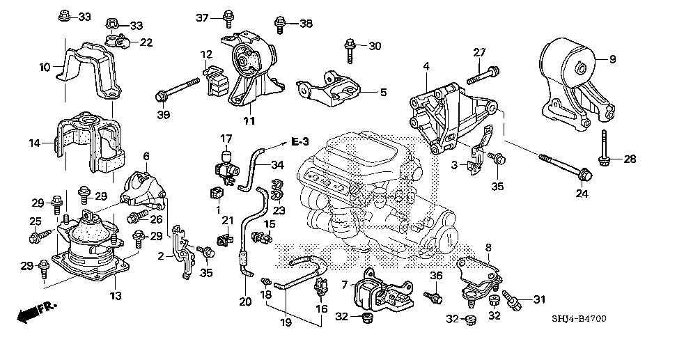 50839-SHJ-A01 - INSULATOR, FR. ENGINE MOUNT HEAT