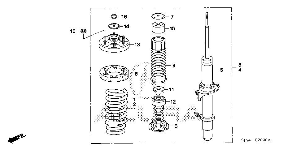 51601-SJA-A61 - SHOCK ABSORBER ASSY., R. FR.