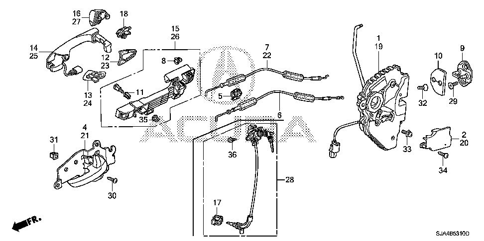 72141-SJA-A13ZS - HANDLE, R. *NH782M*(GRAPHITE LUSTER METALLIC)