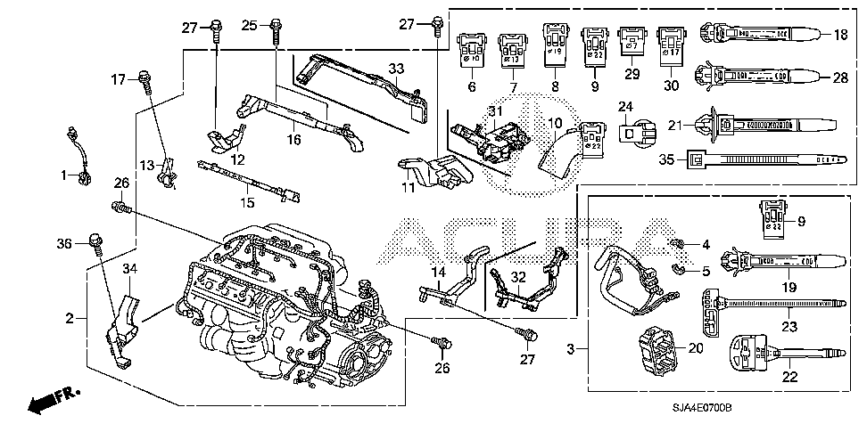 32133-RKG-A00 - HOLDER G, ENGINE HARNESS