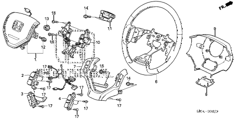 Honda online store : 2006 ridgeline steering wheel (srs ...