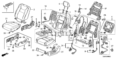 Honda online store : 2007 ridgeline front seat (l.) (1) parts