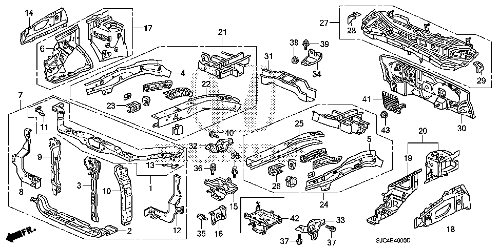 74602-SJC-A00 - PLATE, ENGINE ROOM BAFFLE