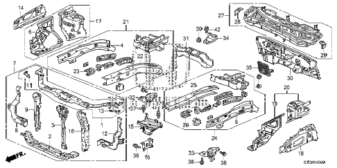 Honda online store : 2014 ridgeline front bulkhead - dashboard parts