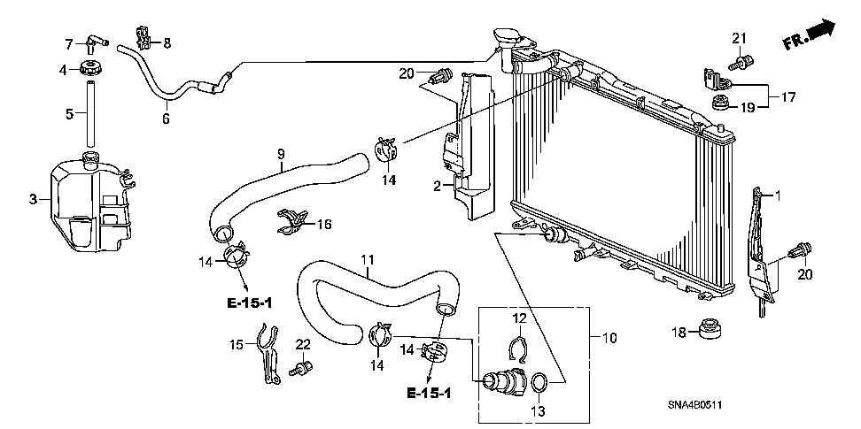 19519-RRA-A00 - CLAMP, WATER HOSE