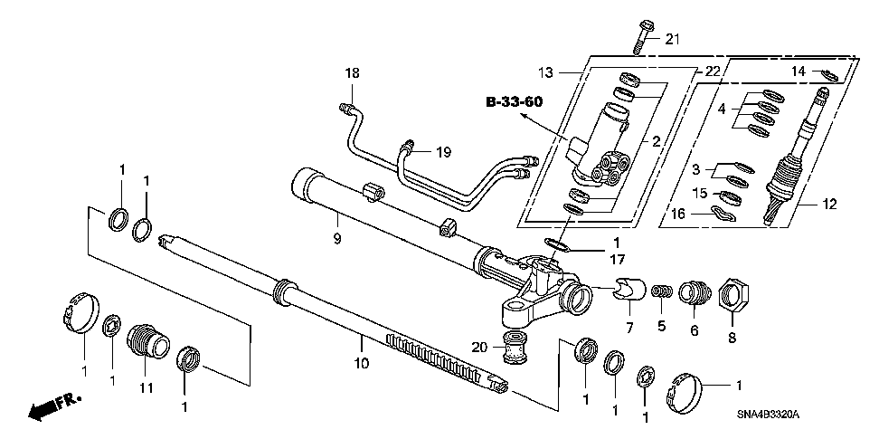53608-SNA-A12 - HOUSING SUB-ASSY., STEERING RACK