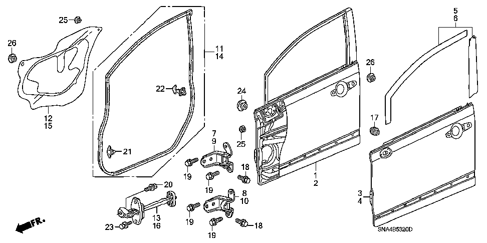 72361-SNA-A01 - SEAL, L. FR. DOOR HOLE