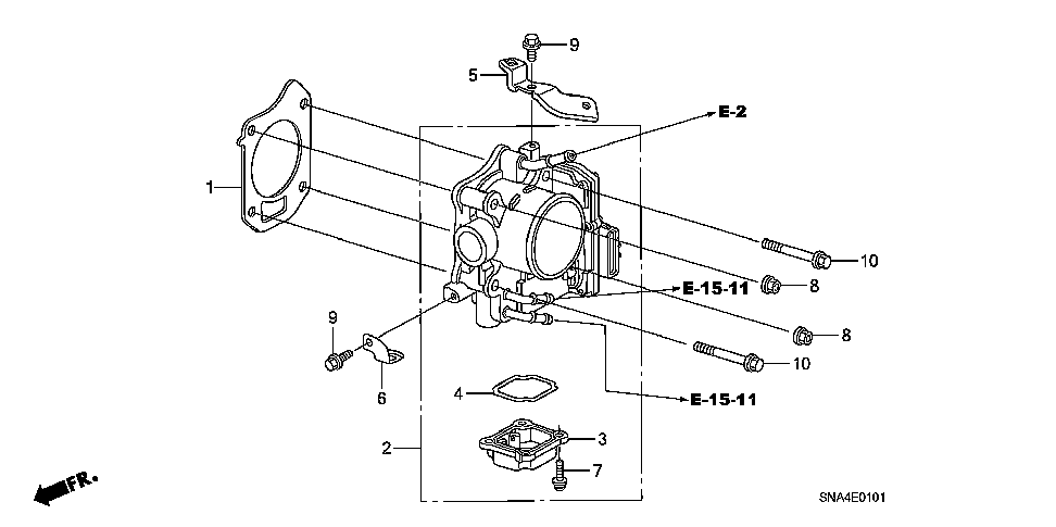 16400-RRB-A02 - THROTTLE BODY, ELECTRONIC CONTROL (GMB6A)