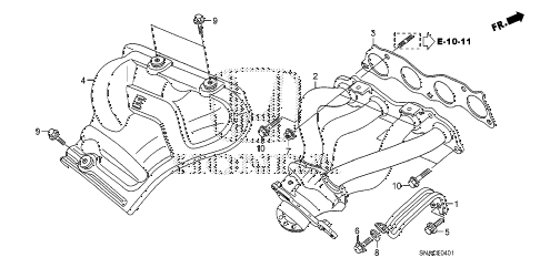 Honda online store : 2010 civic exhaust manifold (2.0l) parts