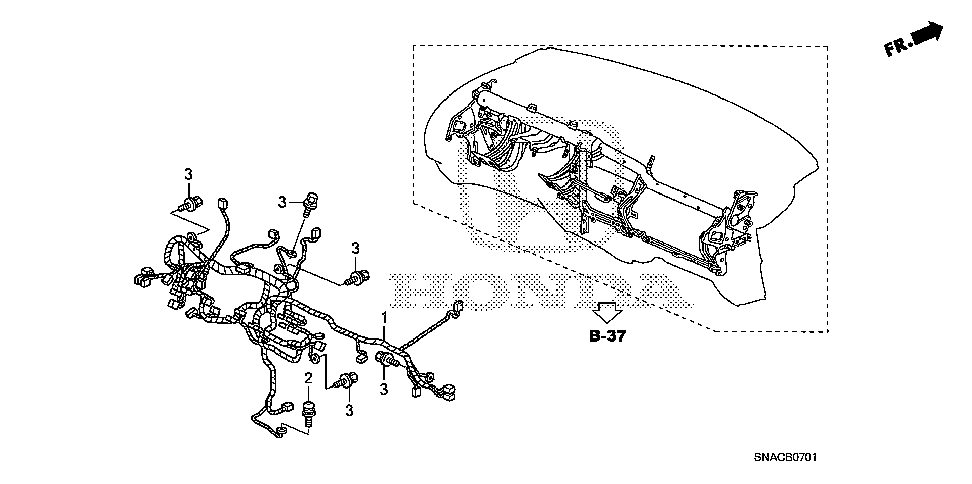 32117-SNA-A34 - WIRE HARNESS, INSTRUMENT
