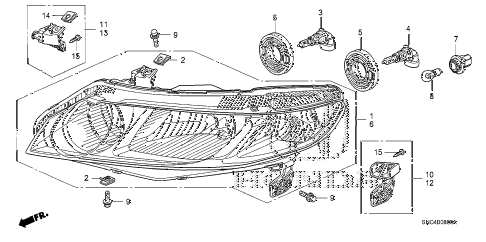 Honda online store : 2008 civic headlight parts