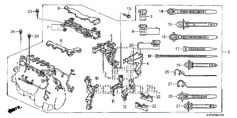 Honda online  buildup : 2006 civic engine wire harness parts