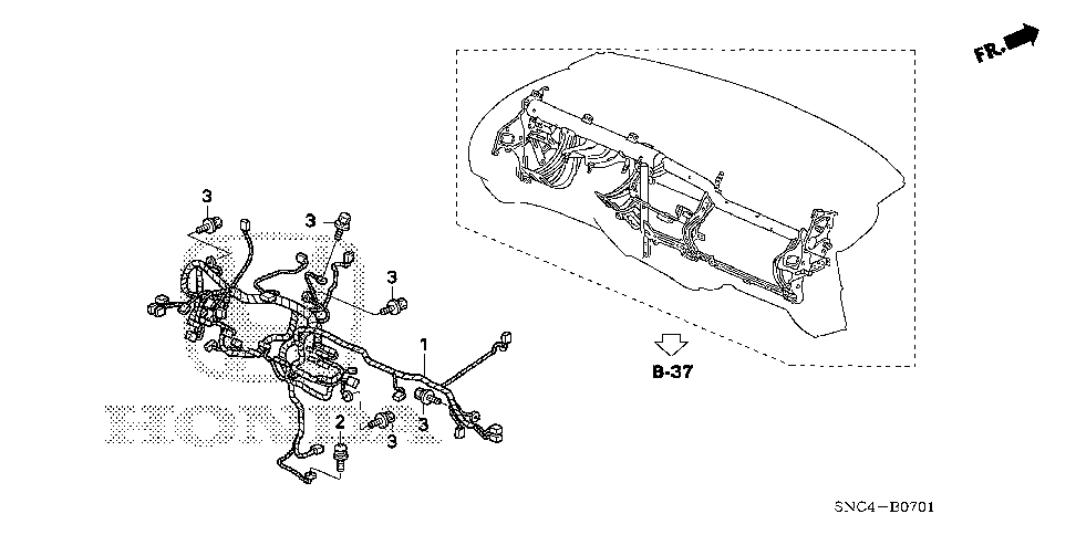 32117-SNC-A20 - WIRE HARNESS, INSTRUMENT