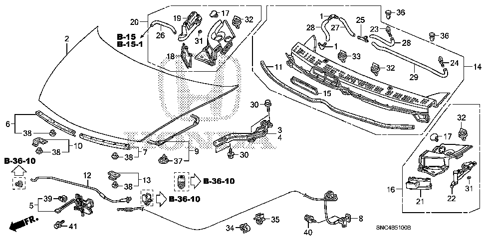 74122-SNC-A00 - RUBBER, L. HOOD SEAL