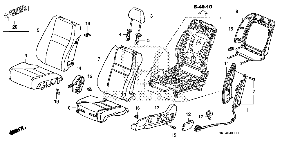 81521-SNE-A12ZA - COVER, L. FR. SEAT-BACK TRIM *NH598L* (SIDE AIRBAG)(ATLAS GRAY)