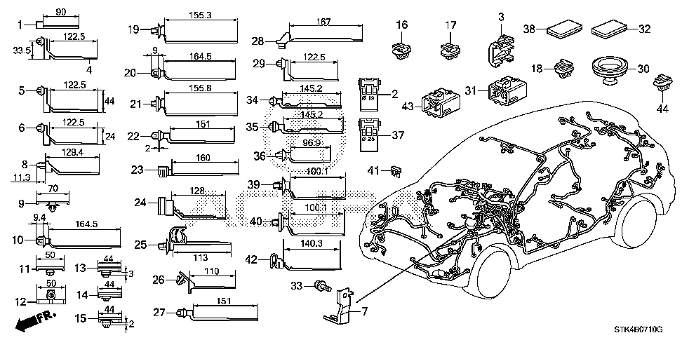 32128-RTA-003 - COVER, ENGINE CONTROL MODULE CONNECTOR (A,B)