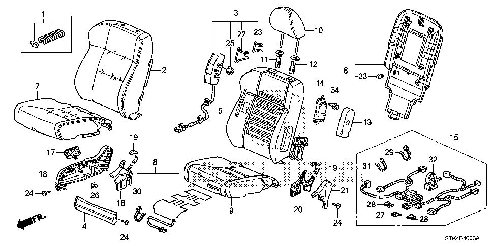 81206-STK-A11 - CORD, R. POWER SEAT