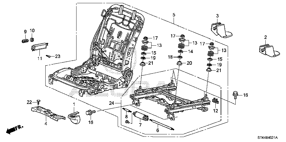 81107-STK-A11ZC - COVER, R. FR. SEAT FOOT (OUTER) *NH690L* (RR)(PREMIUM BLACK)