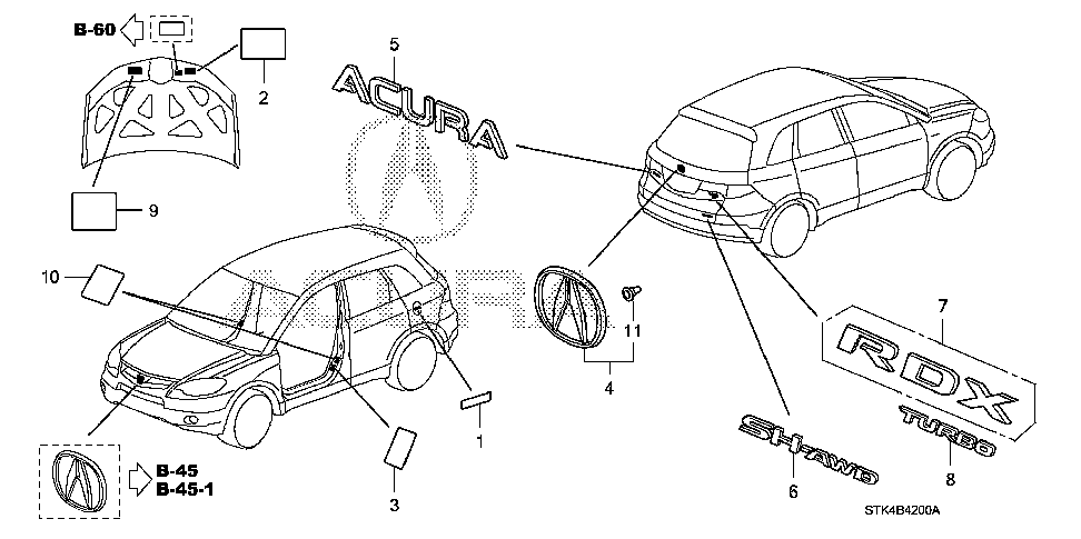 75701-STK-A01 - EMBLEM, RR. (A)