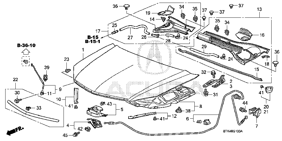 60170-SHJ-A00ZZ - HINGE, L. HOOD