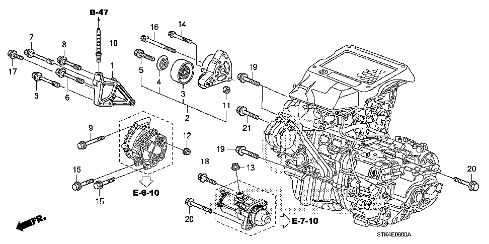 11910-RWC-A00 - BRACKET, ENGINE SIDE MOUNTING
