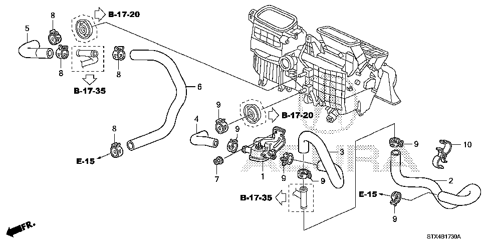 79726-STX-A00 - HOSE A, WATER OUTLET