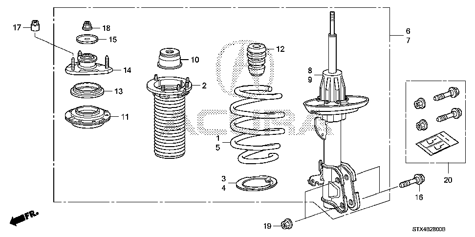 51920-STX-A01 - RUBBER, FR. SHOCK ABSORBER MOUNTING