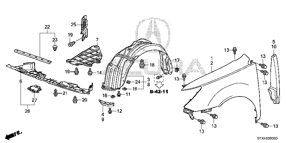 71114-STX-A00 - PLATE, L. FR. AIR GUIDE