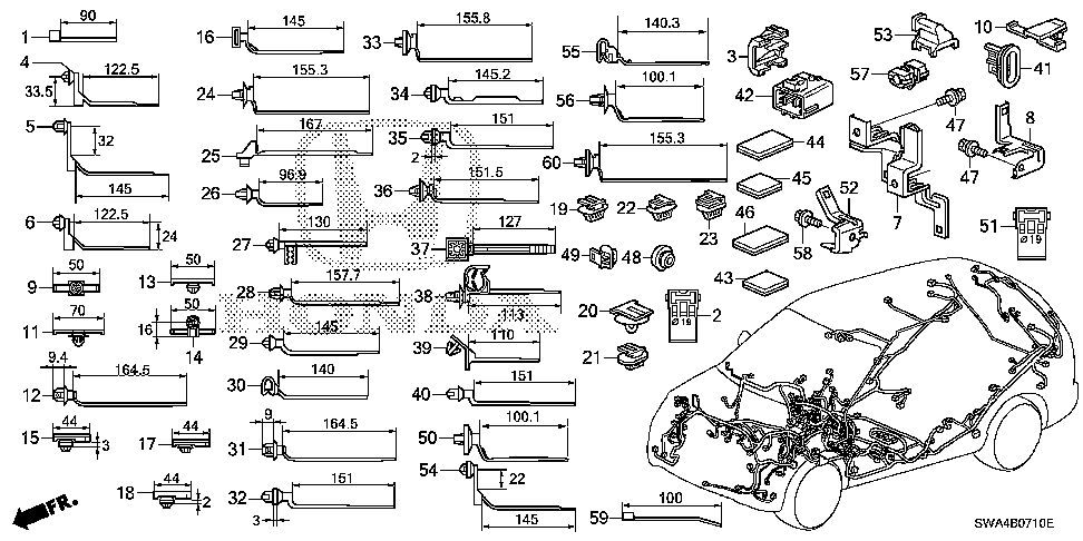 91501-R40-A00 - COVER, ENGINE CONTROL MODULE CONNECTOR (A,B)