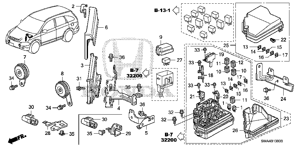 37822-RZA-000 - SUB-BRACKET, ENGINE CONTROL MODULE