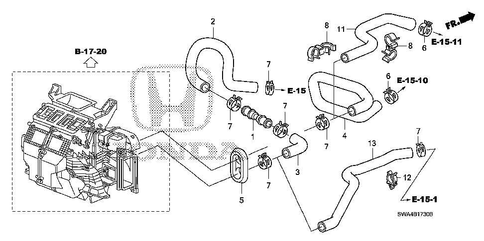 79725-SXS-A01 - HOSE, WATER OUTLET