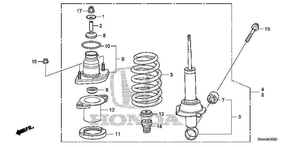52611-SWA-A02 - SHOCK ABSORBER UNIT, RR.